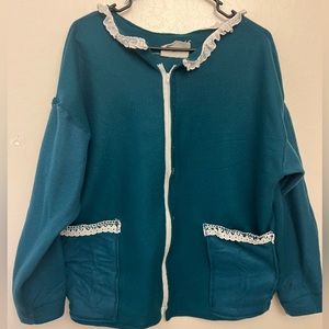 Upcycled Turquoise Jacket.